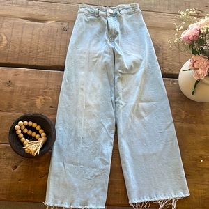 Light blue wide leg girls Zara jeans.